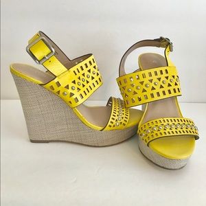 Yellow Charles David Wedge Sandals!!!!